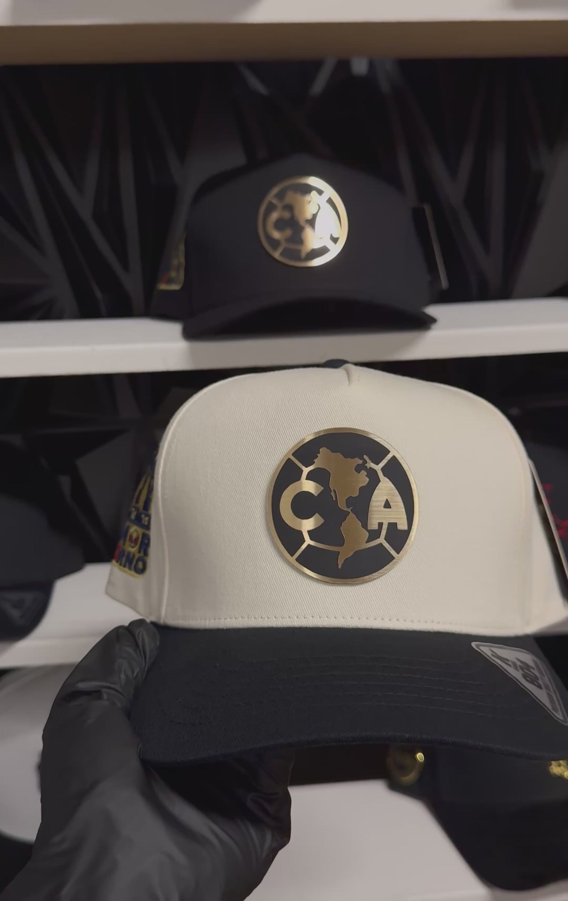 America Club White Cap gold Logo