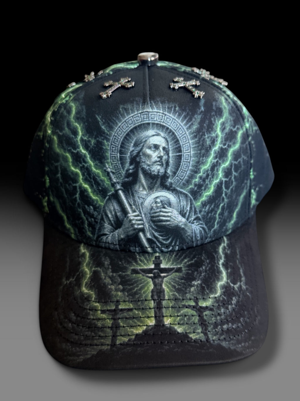 San Juditas hat printed logo