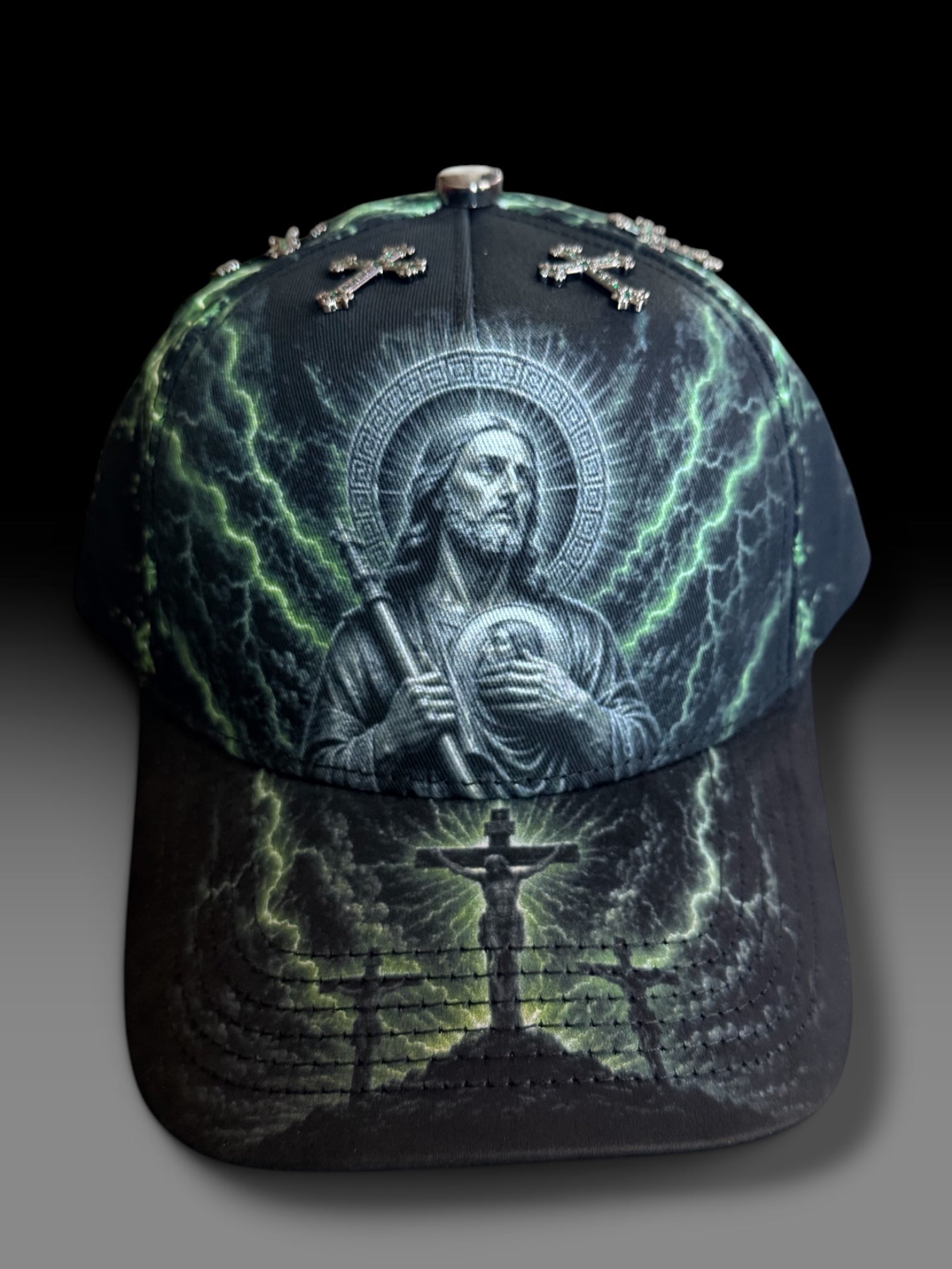San Juditas hat printed logo