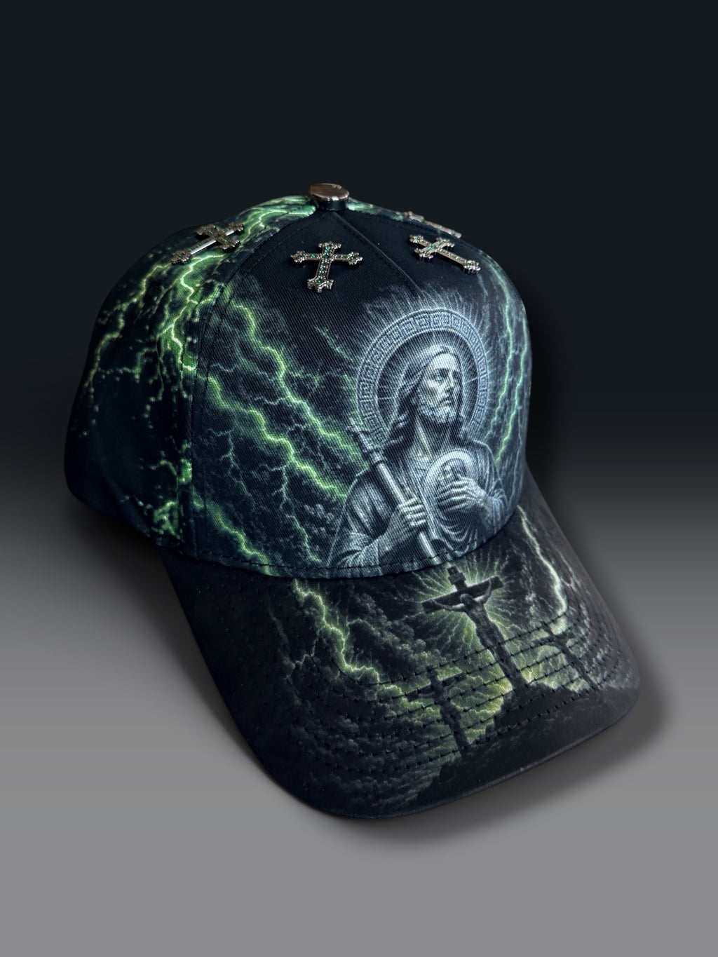 San Juditas hat printed logo