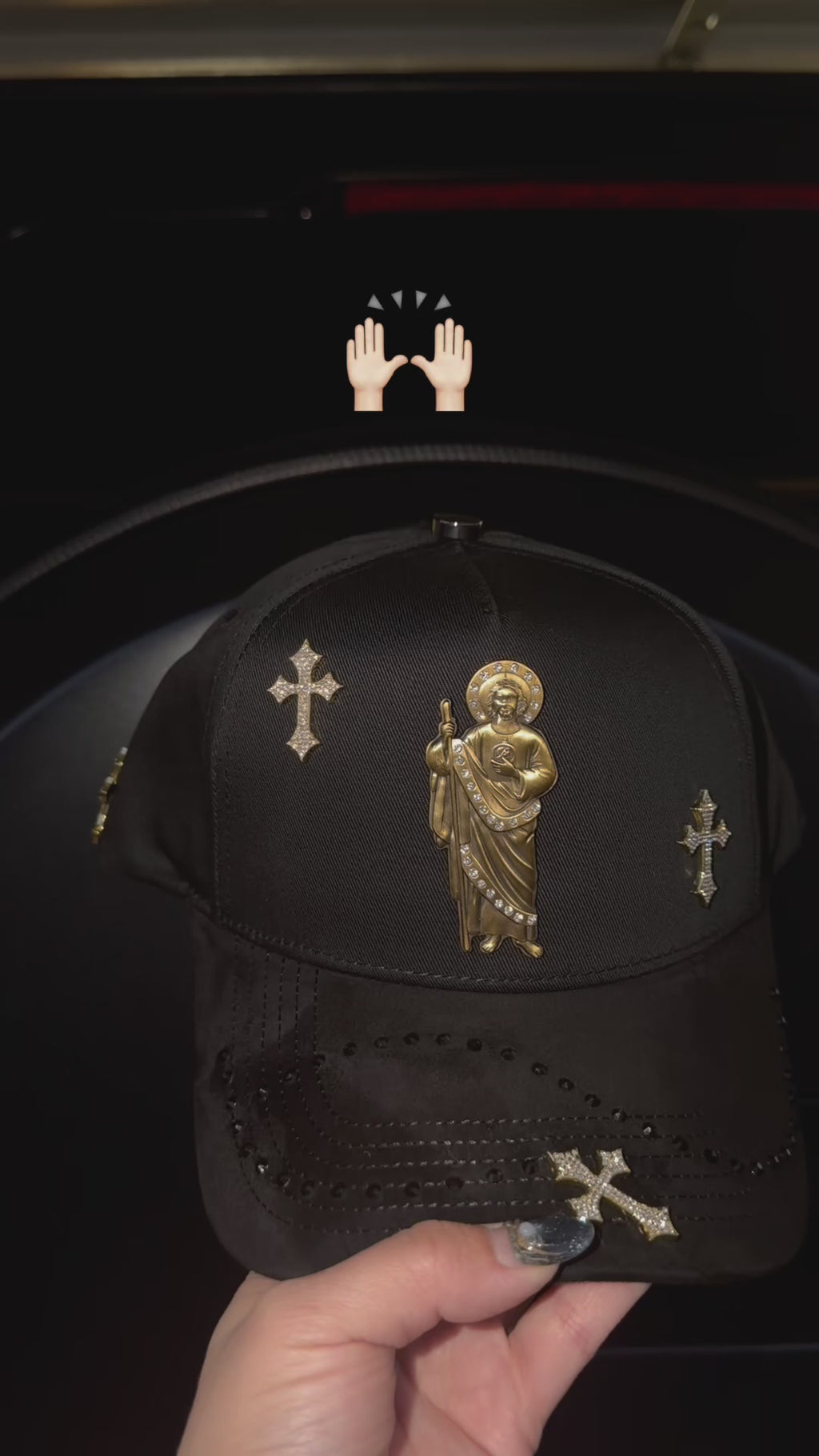 San Juditas Hat gold Logos y cruces de pin