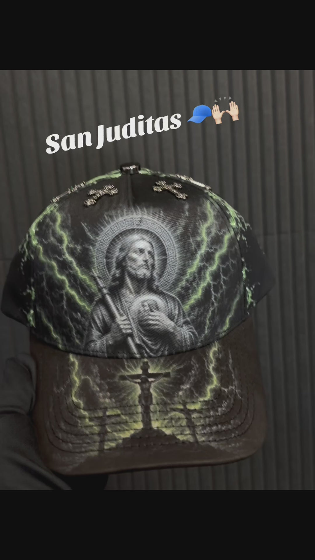 San Juditas hat printed logo